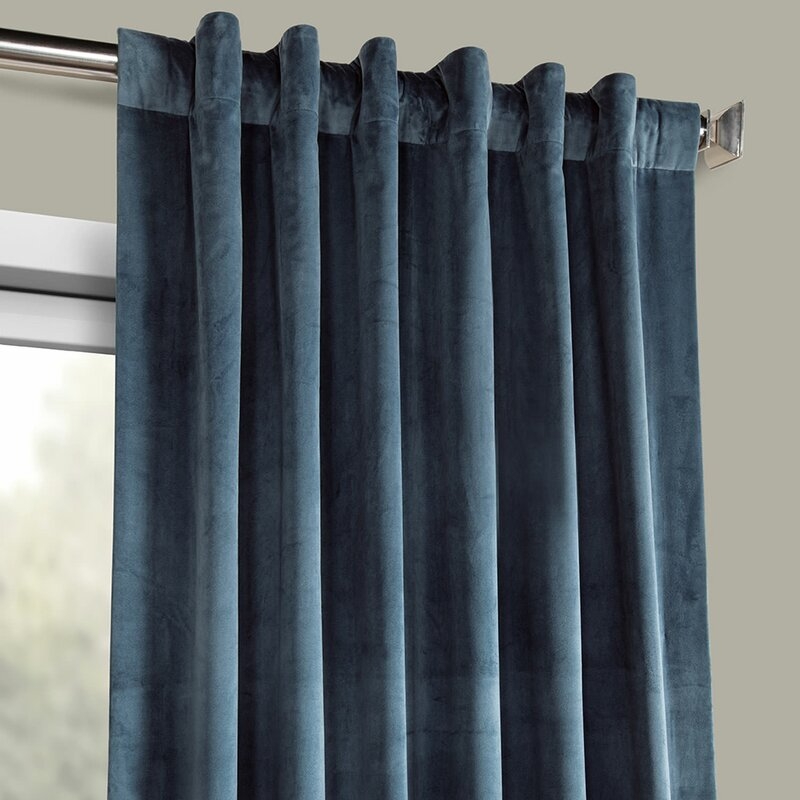 Bagwell Velvet Solid Color Room Darkening Thermal Rod Pocket Single Curtain Panel - Image 6