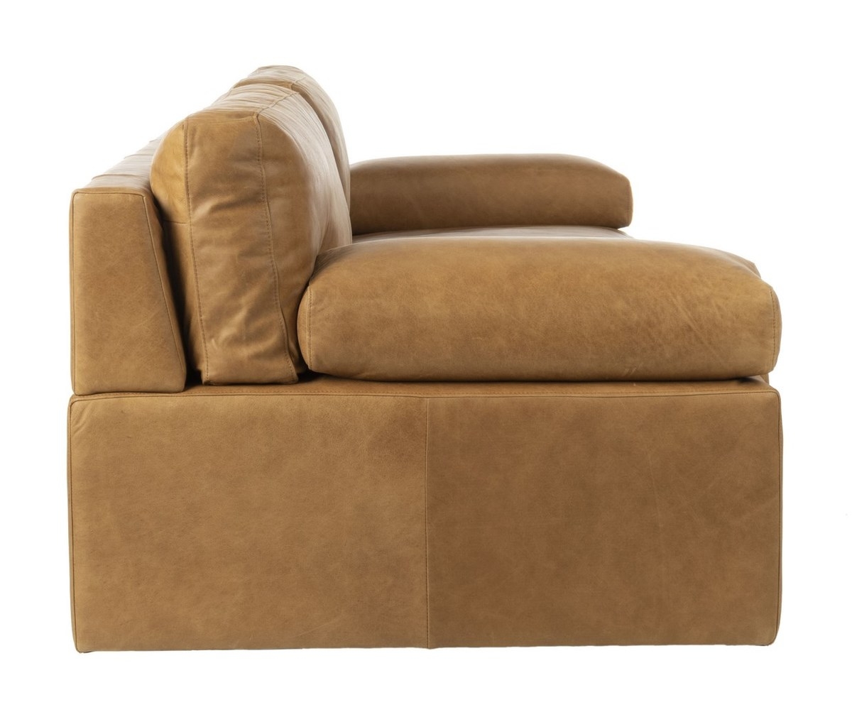 Sampson Italian Leather Sofa - Light Brown - Arlo Home - Image 6