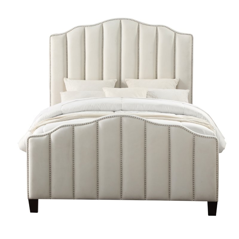Livilla Channeled Upholstered Panel Bed - Image 1