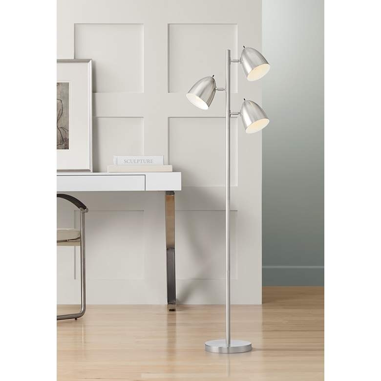 360 Lighting Aaron 64" Aged Brass Adjustable 3-Light Modern Floor Lamp - Image 0