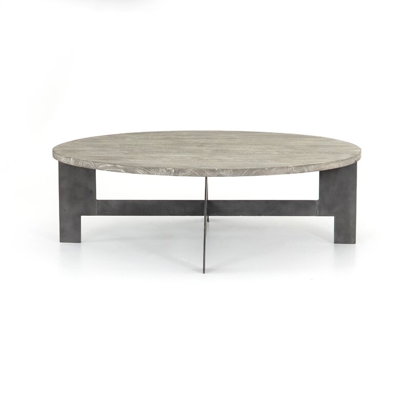 Four Hands Round Coffee Table With Iron - Image 0