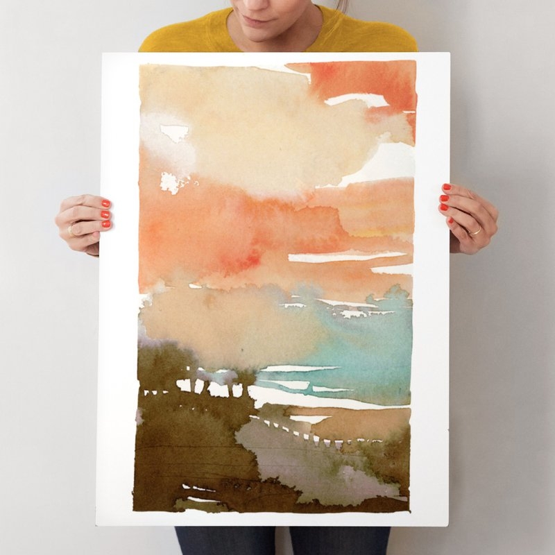 Sunset Fade No 2 - w/ Artist Signature  - 18"x24" (framed  19.3" X 25.3") - Image 1