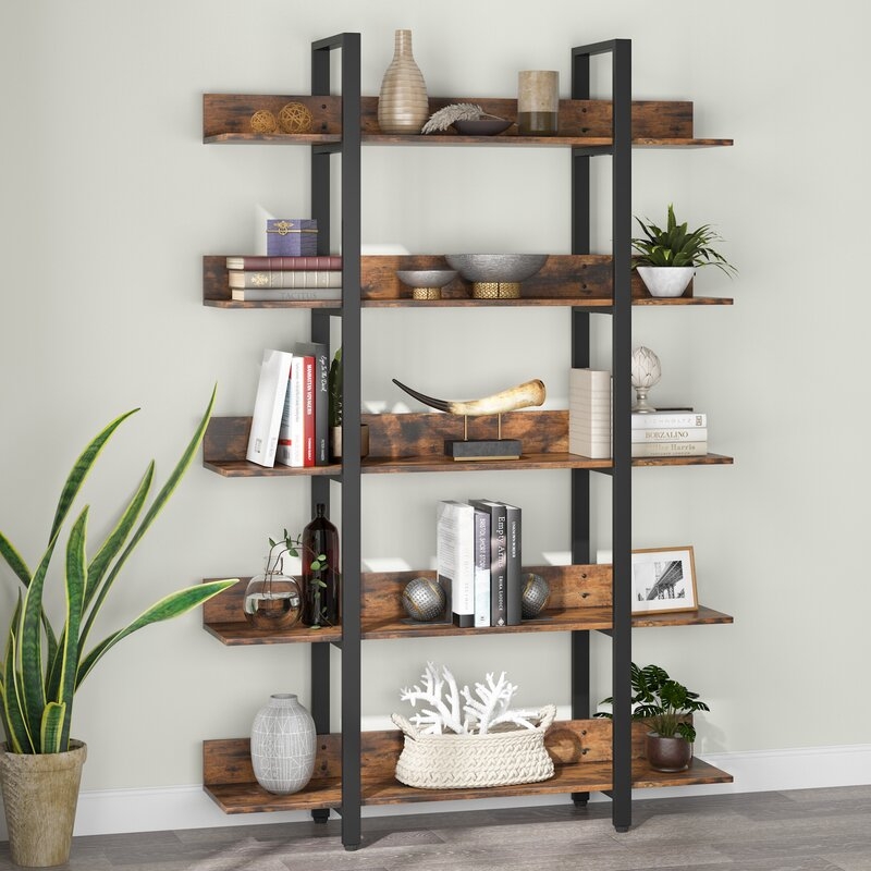 Gillenwater 77.65'' H x 47.42'' W Steel Etagere Bookcase - Image 1