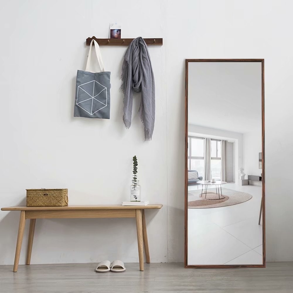 NeutypeChic Solid Wood Full Length Floor Mirror with Standing - Image 1
