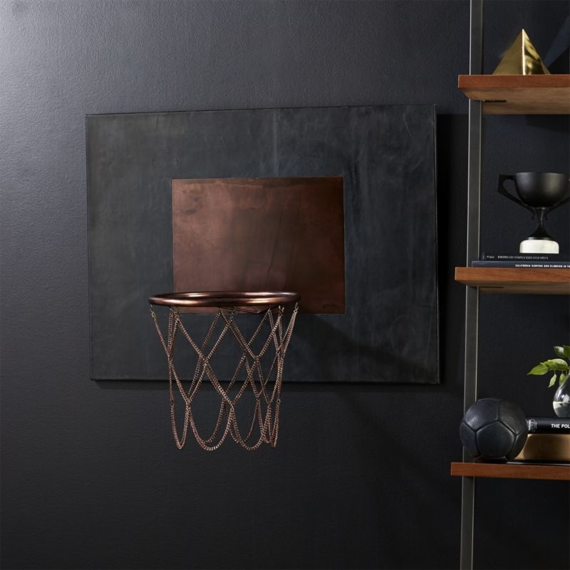 Navy Leather And Copper Basketball Hoop - Image 4
