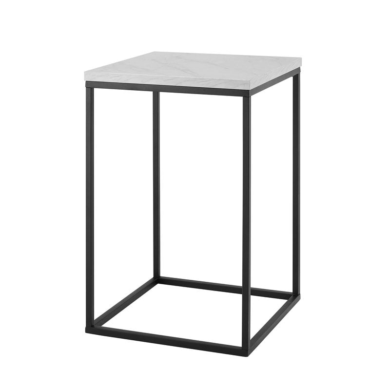 Dorsey End Table / White Faux Marble - Image 0