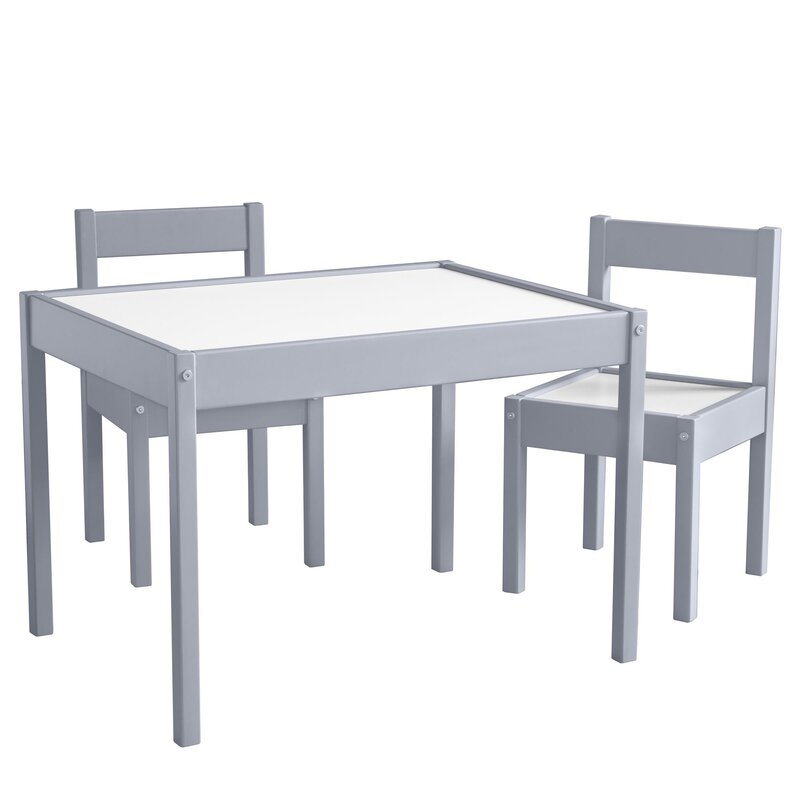 Alys Kids 3 Piece Rectangular Writing Table and Chair Set - Image 0