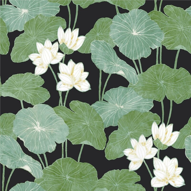 Circinus Lily Pad 16.5' L x 20.5" W Peel and Stick Wallpaper Roll - Image 0