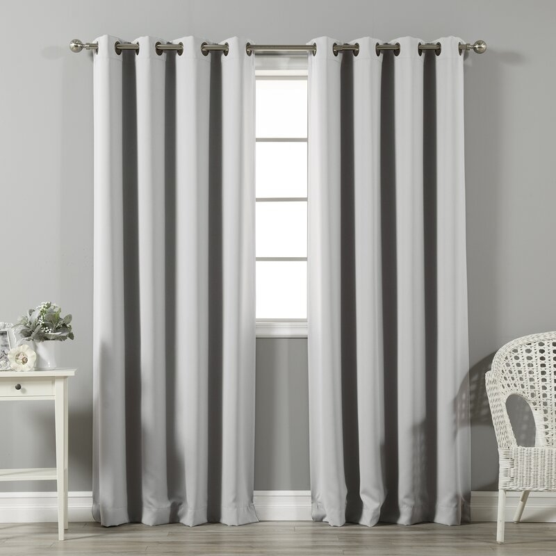 Solid Blackout Thermal Grommet 2 Curtains / Drapes (Set of 2) - Image 0