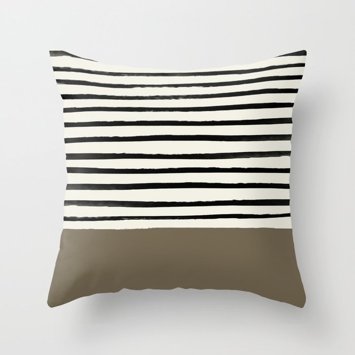 Cappuccino x Stripes Throw Pillow - Image 0