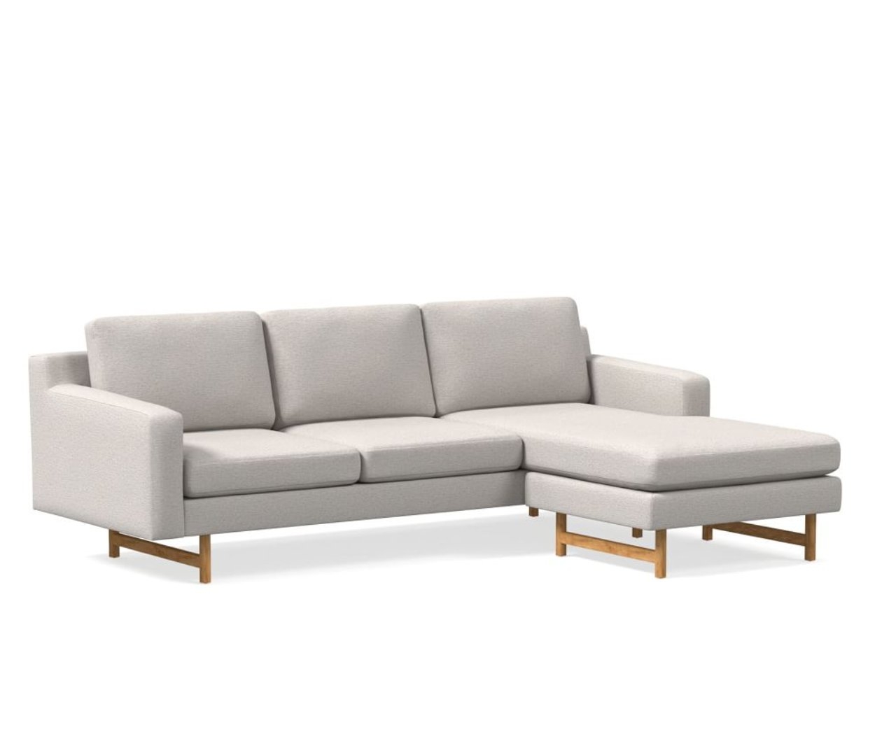 Eddy 90" Reversible Sectional, Twill, Sand, Almond - Image 0