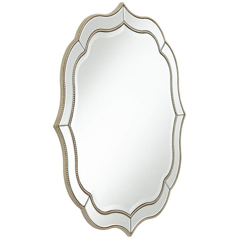 Laureen Antique Silver 32" Scalloped Round Wall Mirror - Style # 60H67 - Image 3