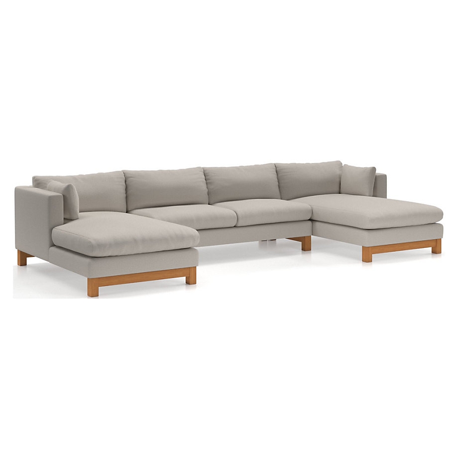 Pacific 3-Piece U-Shaped Sectional Sofa with Wood Legs - Image 0