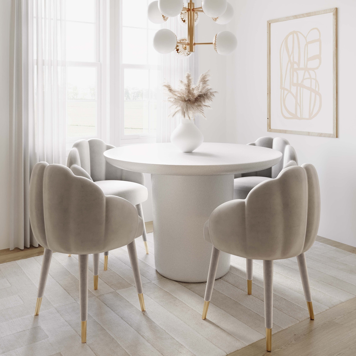 Gardenia Light Grey Velvet Dining Chair - Image 5