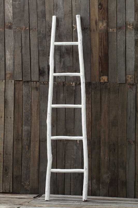 Painted Wood 6 ft Blanket Ladder - Image 1