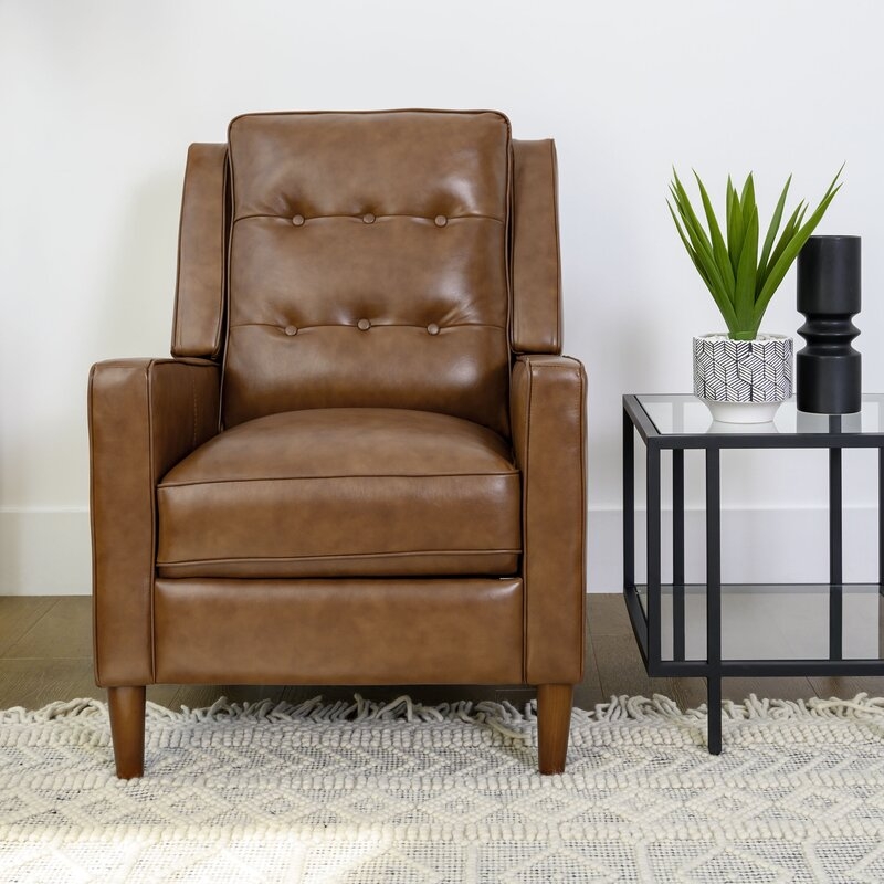 Mary Genuine Leather Manual Recliner - Image 1