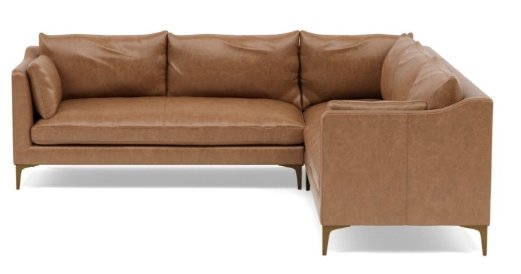 CAITLIN LEATHER BY THE EVERYGIRL Corner Leather Sectional Sofa // 97" - Image 0