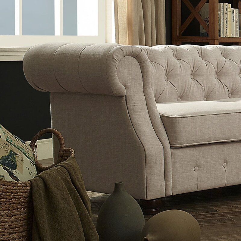 Stowmarket Tufted Chesterfield Sofa / Beige - Image 1