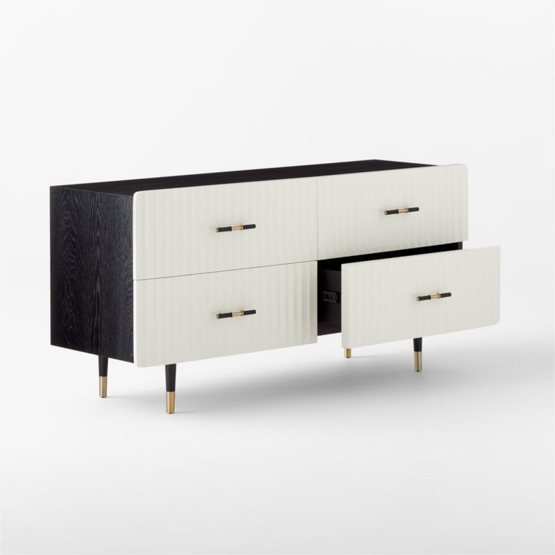 Crimped White Low Dresser - Image 3