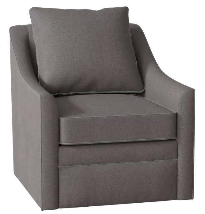 Quincey Swivel Chair in Devon Pewter - Image 0