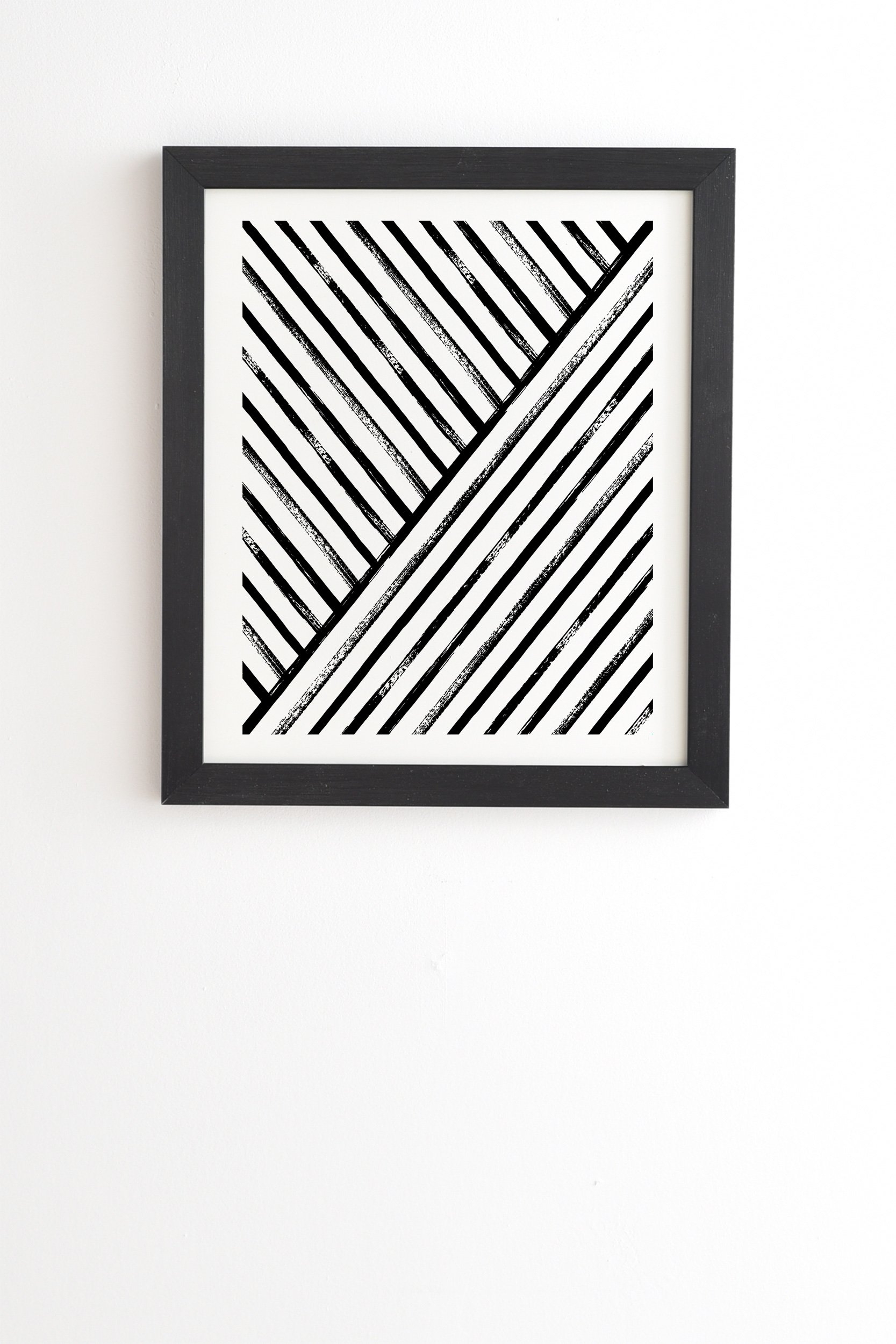 Geometric Stripe Pattern - Black framed wall art 8" x 9.5" - Image 0