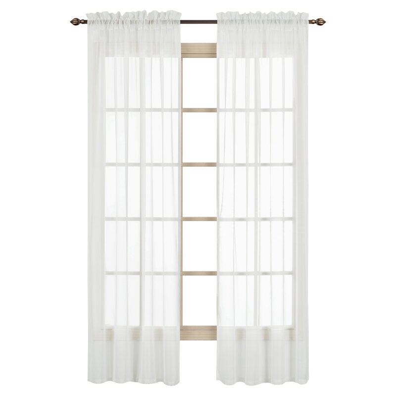Decimus Solid Sheer Rod Pocket Curtain Panels (Set of 2) - Image 0