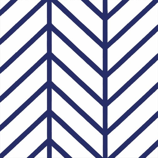 Turn on the Brights Nevaeh Herringbone Line Matte Peel and Stick Wallpaper Panel in Navy - Image 0