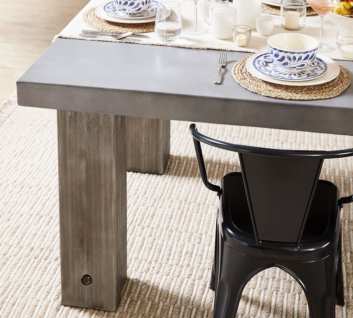 Abbott Chunky Leg 96" Dining Table, Gray - Image 4