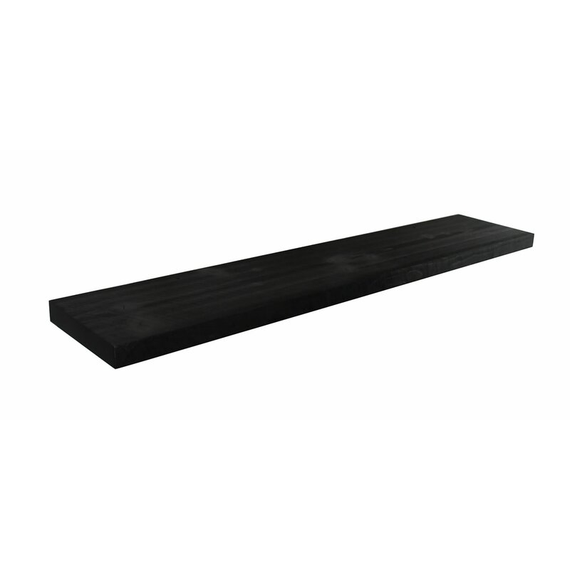 Eneas Pine Solid Wood Floating Shelf / Black - Image 0