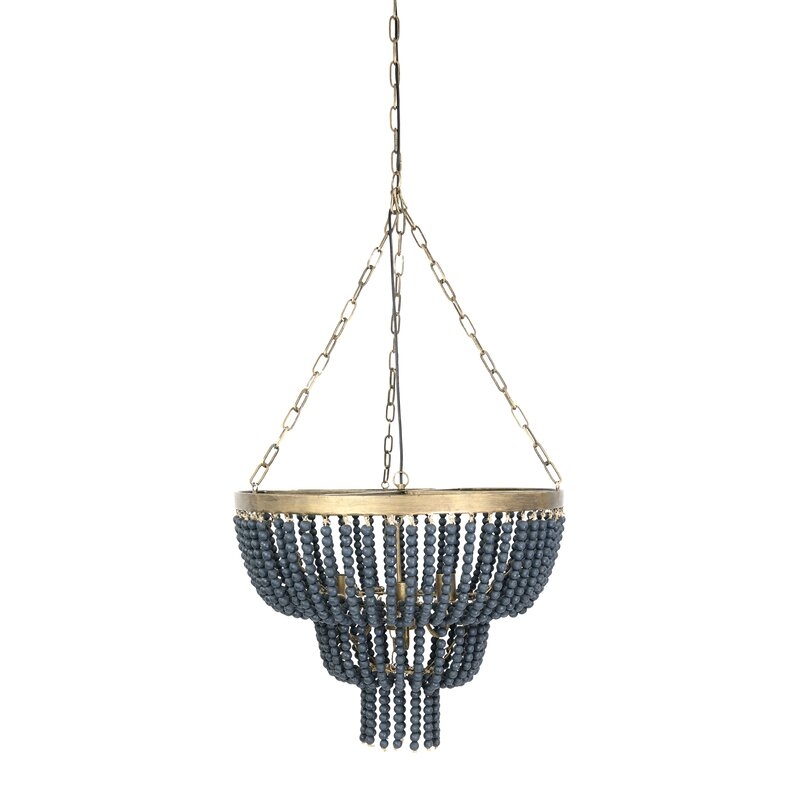 Rashida 3 - Light Unique / Statement Tiered Pendant with Beaded Accents - Image 0