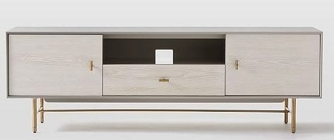 Modernist Wood + Lacquer Media Console, 68", Winter Wood - Image 5