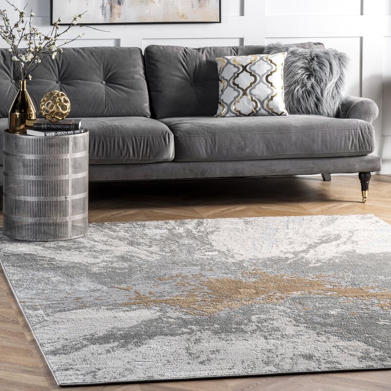 Ogrady Abstract Silver Area Rug -10'x14' - Image 9