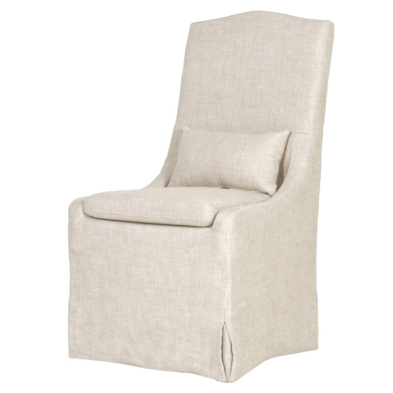 Benny Linen Parsons Chair in Biscuit (Set of 2) - Image 1