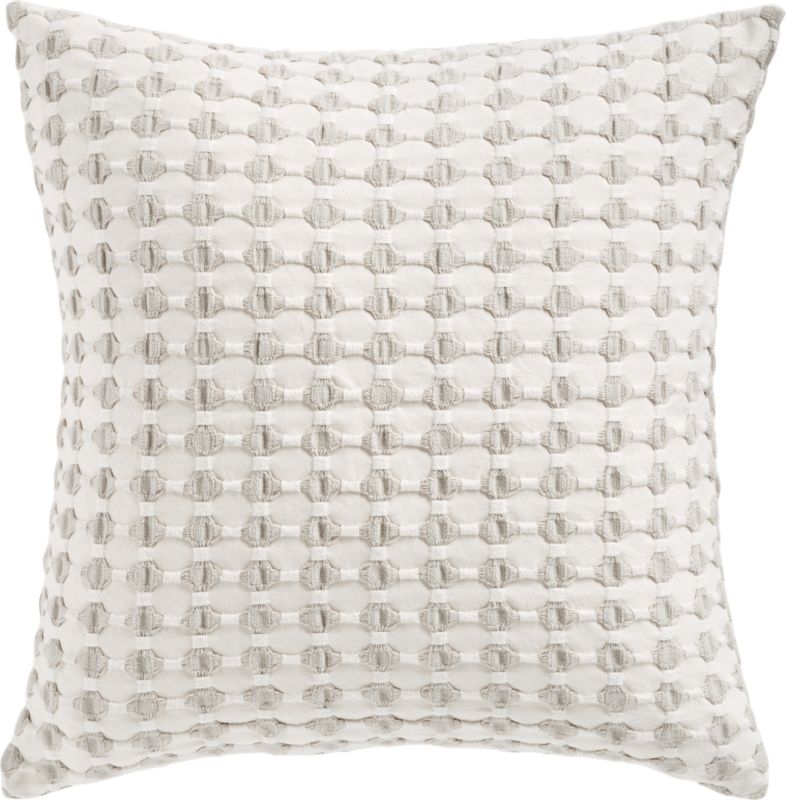 20" Estela Grey and White Pillow with Feather-Down Insert - Image 2