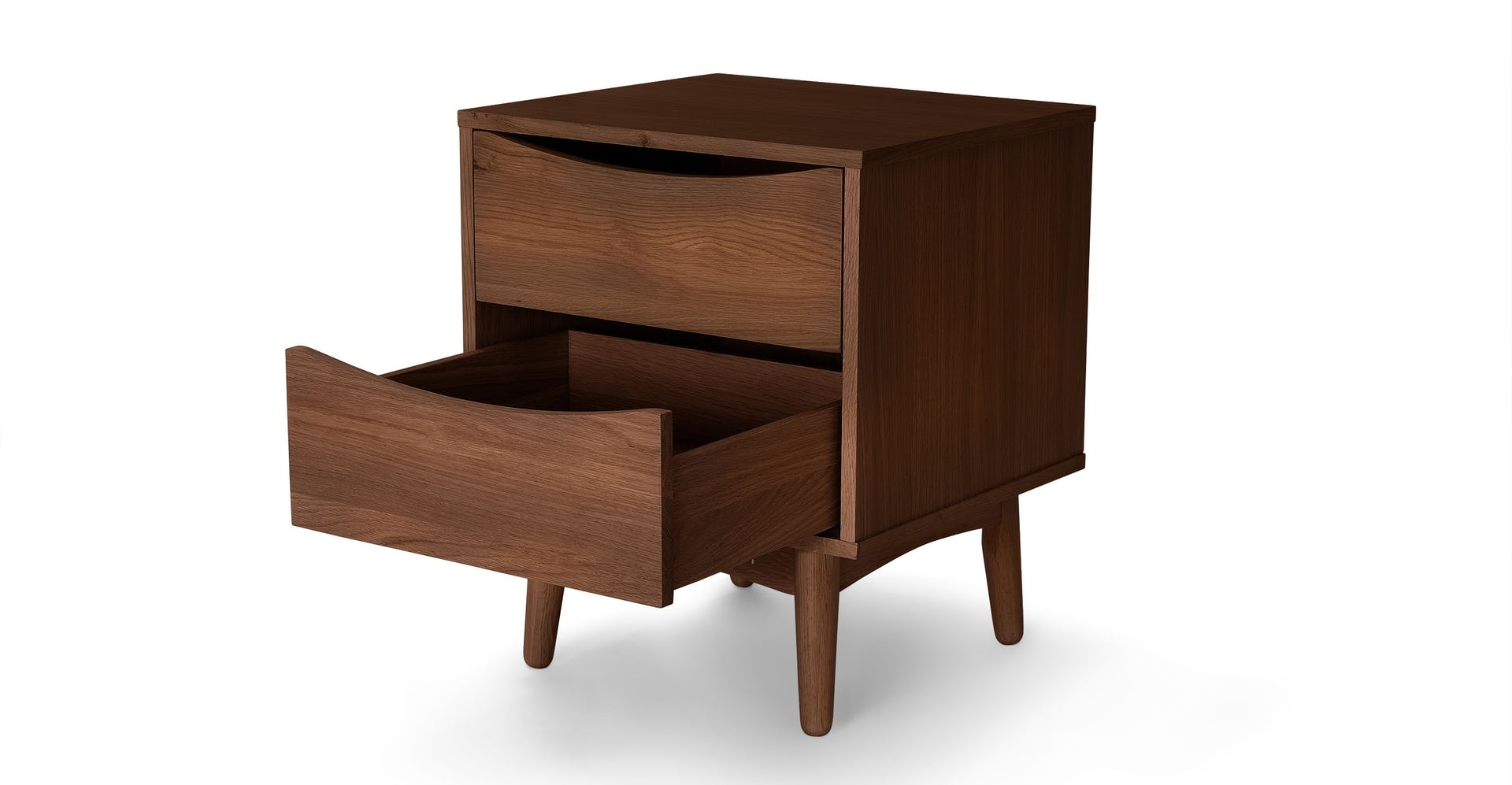 Culla Walnut 2 Drawer Nightstand - Image 1