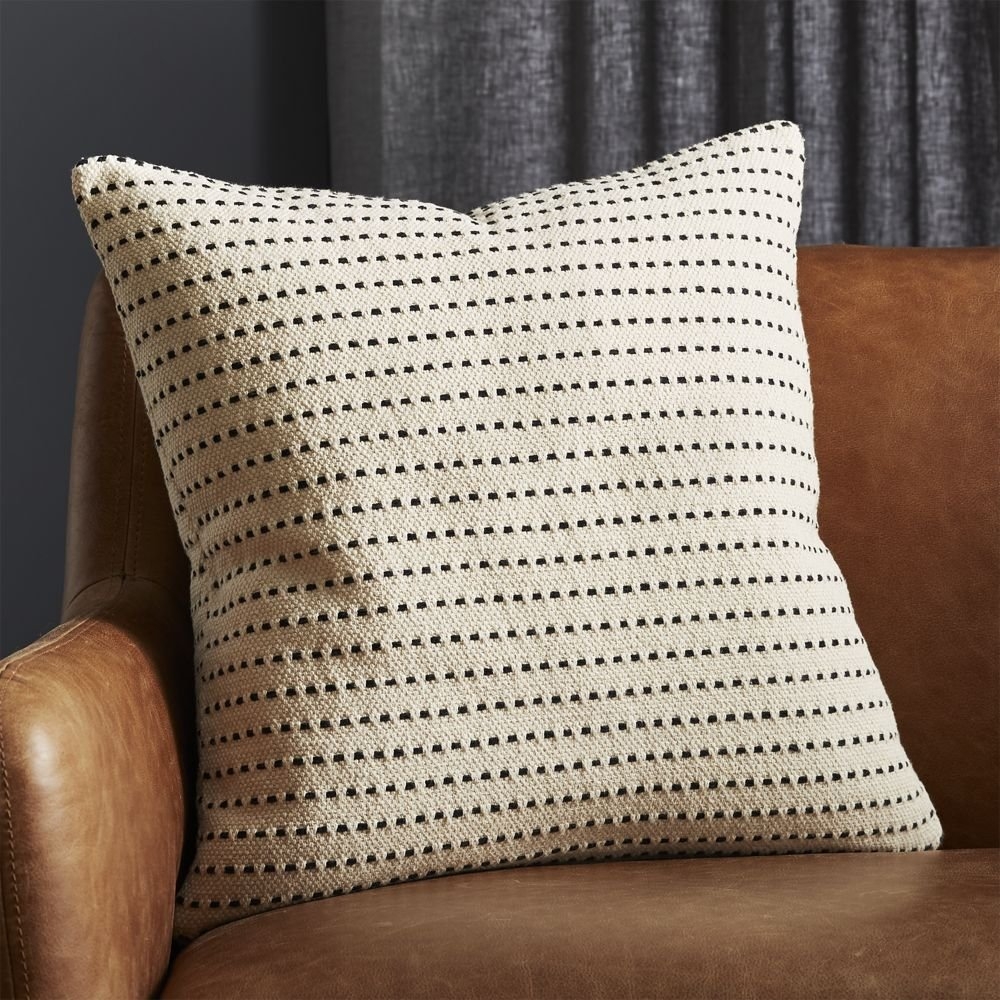 20" Clique Black and White Pillow with Down-Alternative Insert - Image 0