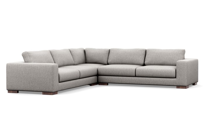 Henry Sectionals with Corner Sectionals in Earth Fabric with Oiled Walnut Wood L Leg - Image 1