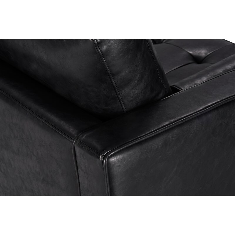 Geo 84" Genuine Leather Square Arm Sofa - Image 8