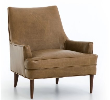 ILONA LEATHER CHAIR, TAUPE - Image 1