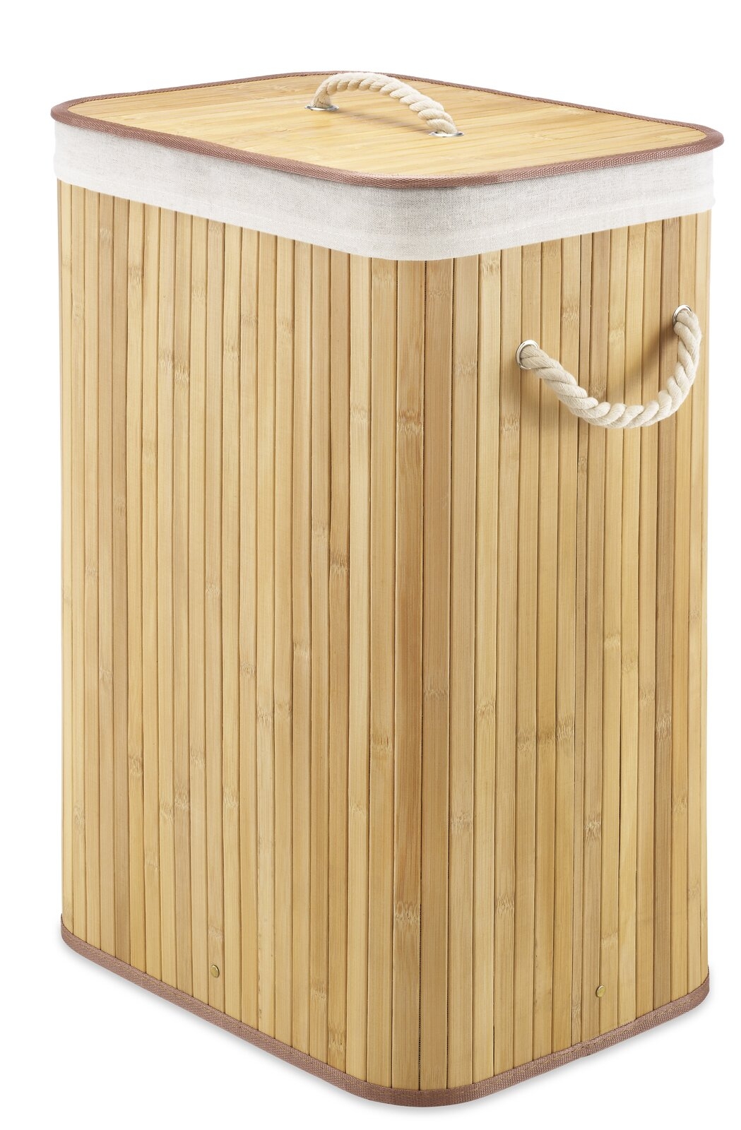 Bamboo Rectangular Laundry Hamper - Image 0