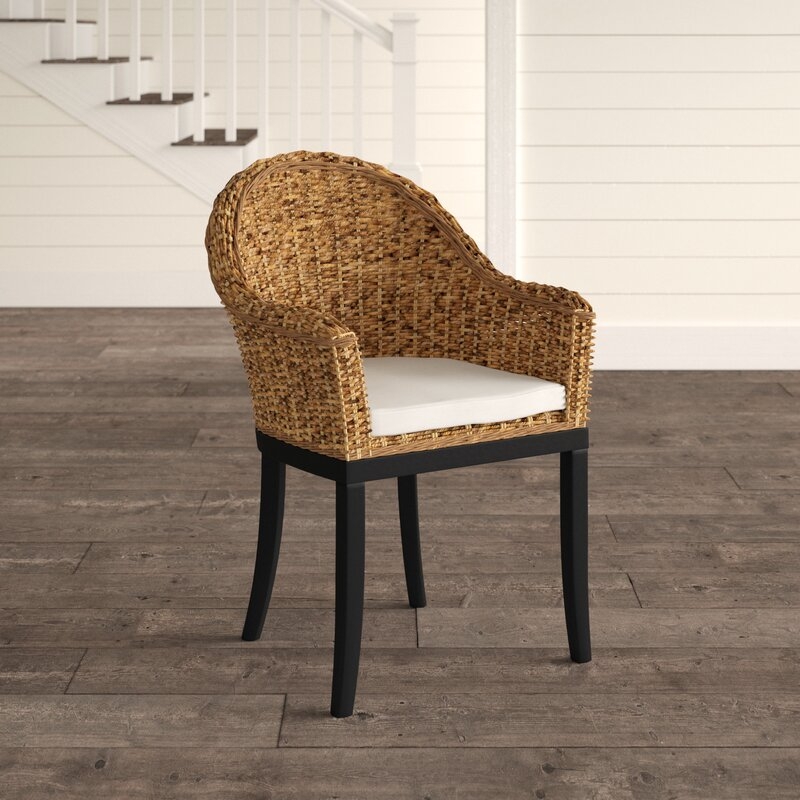 Monticello Polyester Blend Upholstered Arm Chair in Brown - Image 1