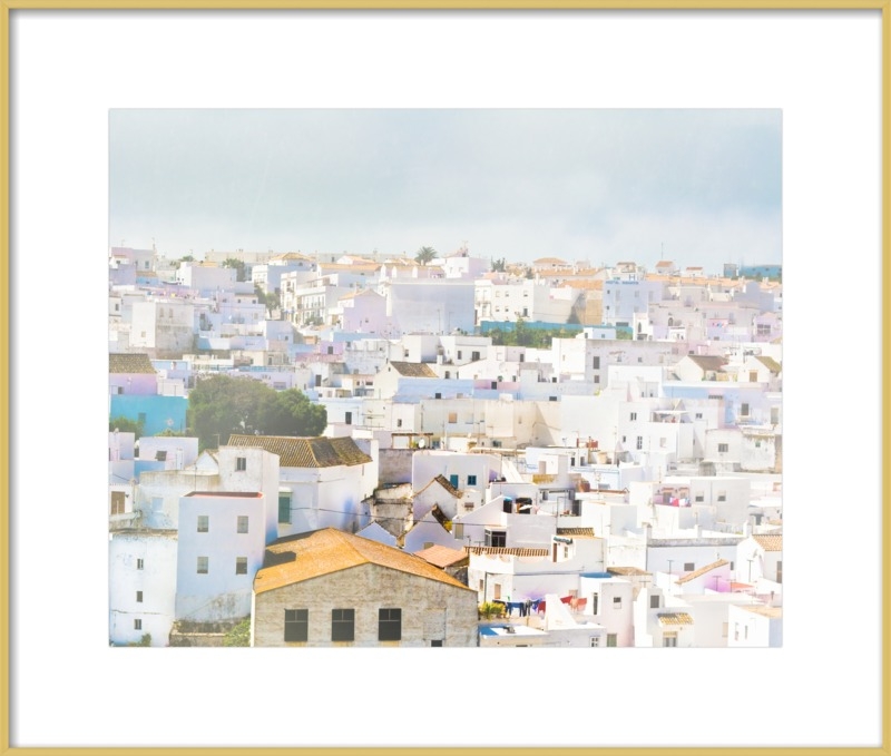Andalucian White  BY KERI BEVAN- Framed Art Print- Frosted Gold Metal Frame- 24'' X 20'' - Image 0