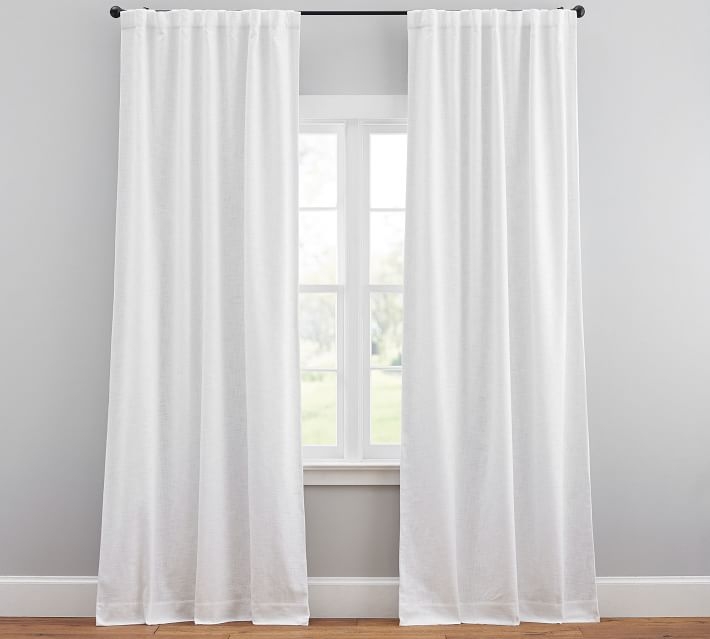 Seaton Textured Cotton Rod Pocket Blackout Curtain, 50 x 96", White - Image 0