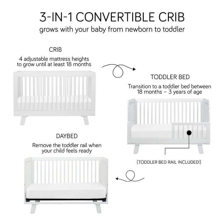 babyletto Hudson 3-in-1 Convertible Crib - washed natural - Image 3