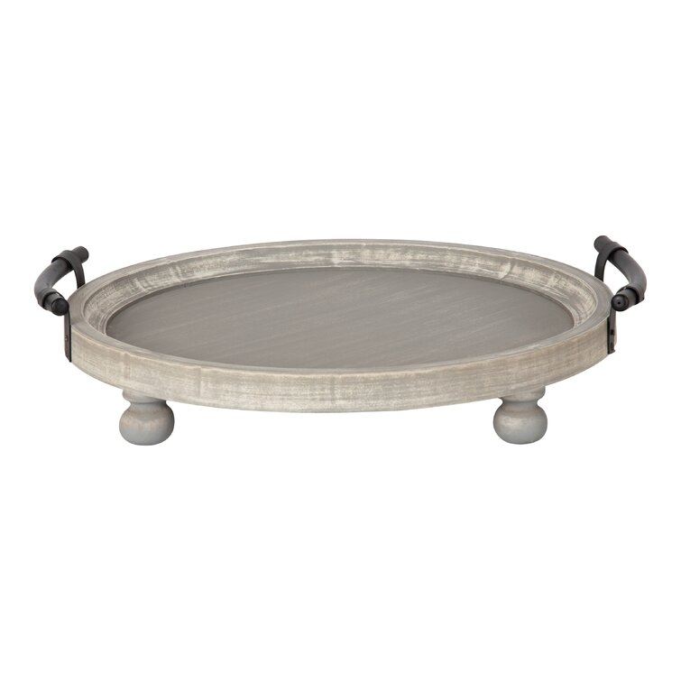 Lucia Round Wooden Footed Coffee Table Tray - Image 0