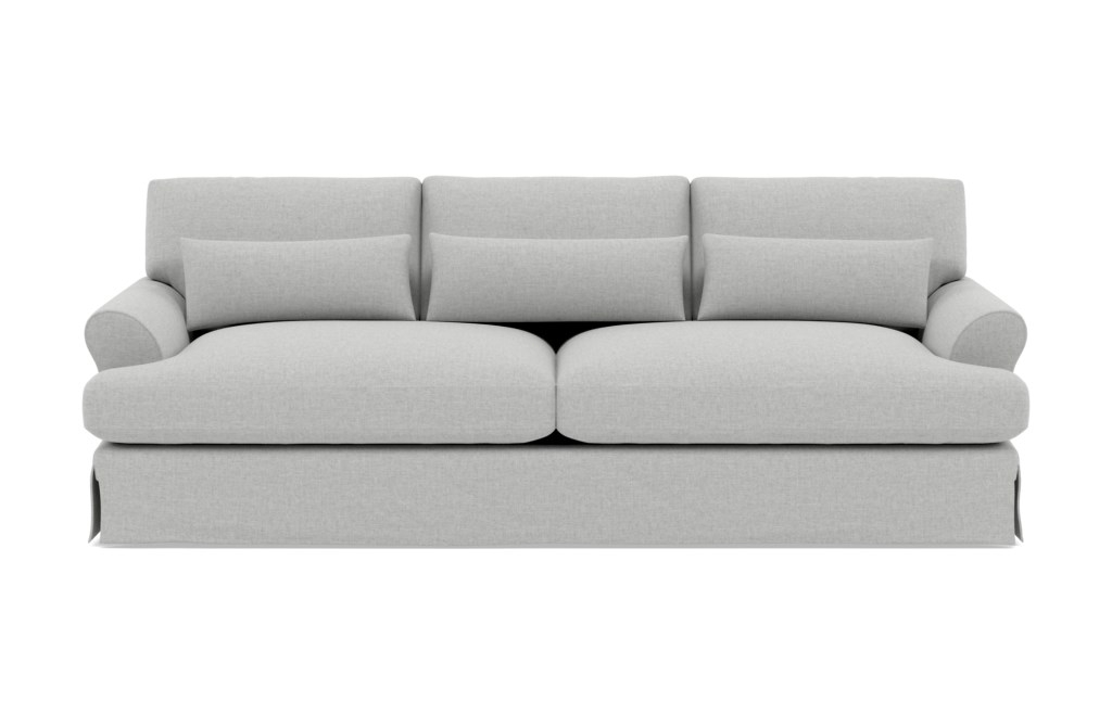 MAXWELL SLIPCOVERED Slipcovered Sofa, Oiled Walnut with Brass Cap Stiletto Leg - Image 0