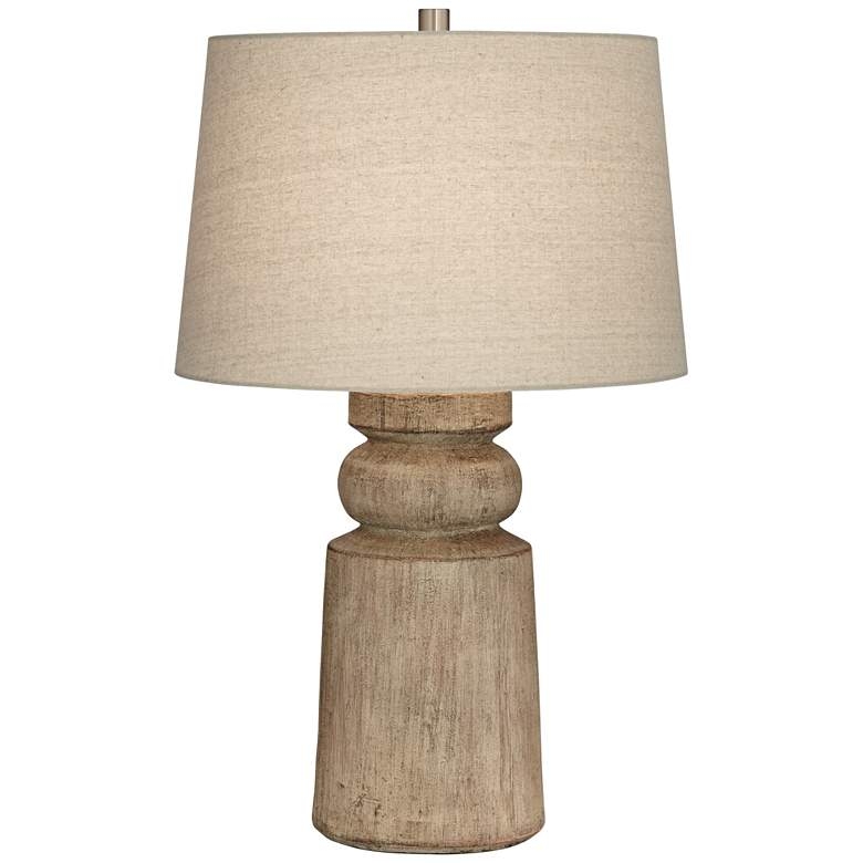 Totem Natural Faux Wood Table Lamp - 27"H - Image 1