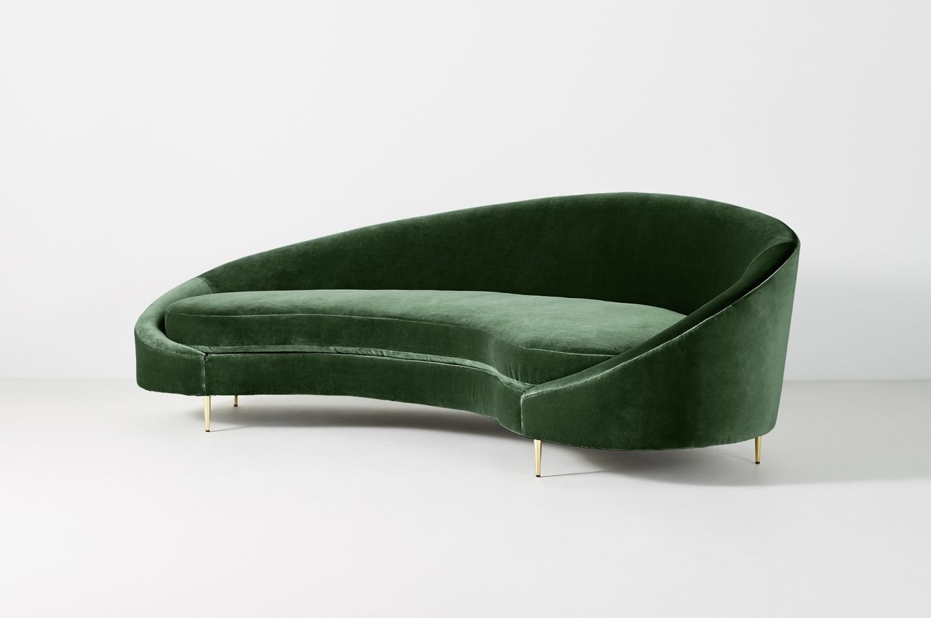 Asymmetrical Serpentine Sofa By Anthropologie in Green - Image 0