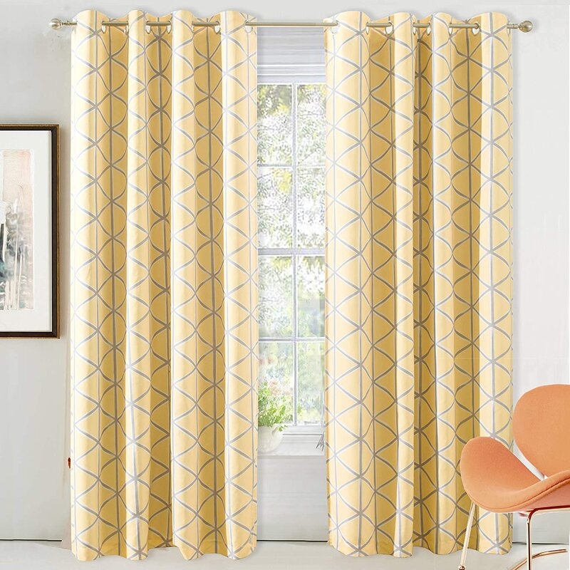 Moronta Geometric Blackout Thermal Outdoor Grommet Curtain Panels (Set of 2) - Image 0