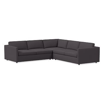 Harris Sectional Set 29: XL Left Arm 75" Sofa, XL Corner, XL Right Arm 75" Sofa , Poly, Yarn Dyed Linen Weave, Steel Gray - Image 0